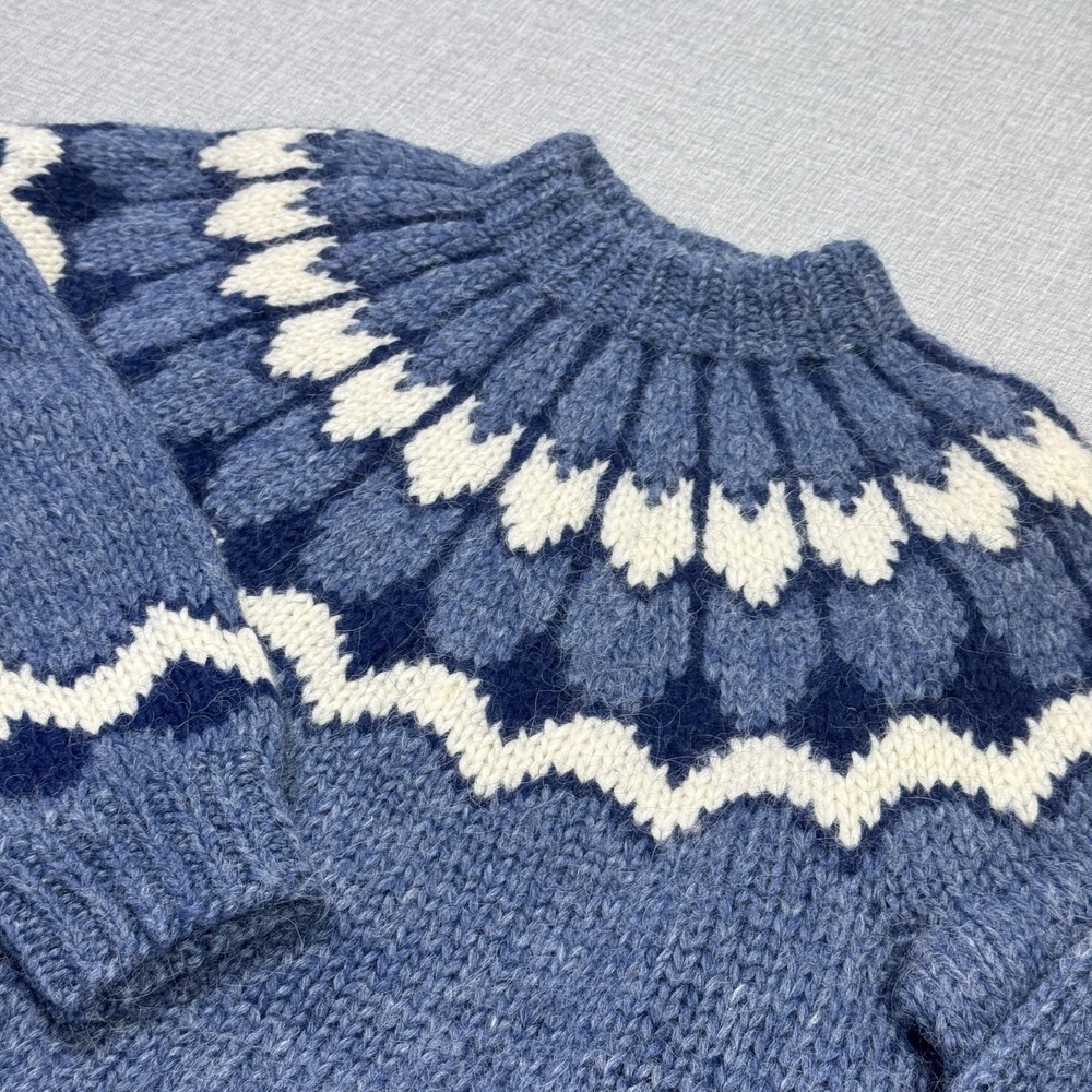The‎ Handknitting Association Of Iceland Fair Isle Wool Sweater Men's Small Blue